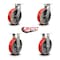 Service Caster 10'' Heavy Duty Red Poly on Cast Iron Wheel Caster Set 2 Swivel 2 Rigid, 4PK CRAN-SCC-KP92S1030-PUR-RS-2-R-2 - alternate 4